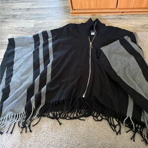 coco and carmen zip up black and grey sweater shall